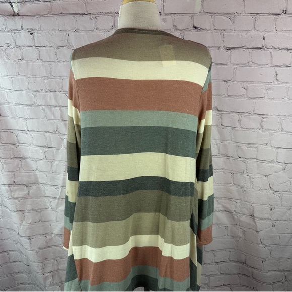 NWT Boutique striped open front cascade kimono cardigan western boho layer - Picture 4 of 11